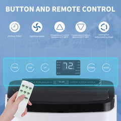 12,000 BTU Portable Air Conditioner, Black and White