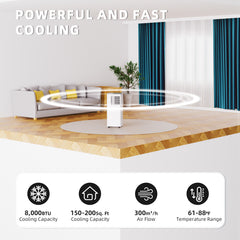 8,000 BTU Portable Air Conditioner, White