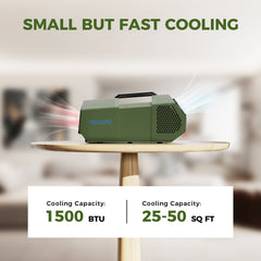 1,500 BTU Portable Air Conditioner for Outdoors, Military Green