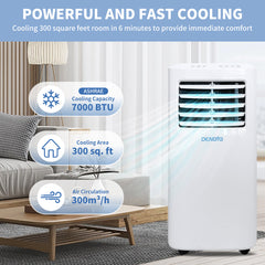 7,000 BTU Portable Air Conditioner, White
