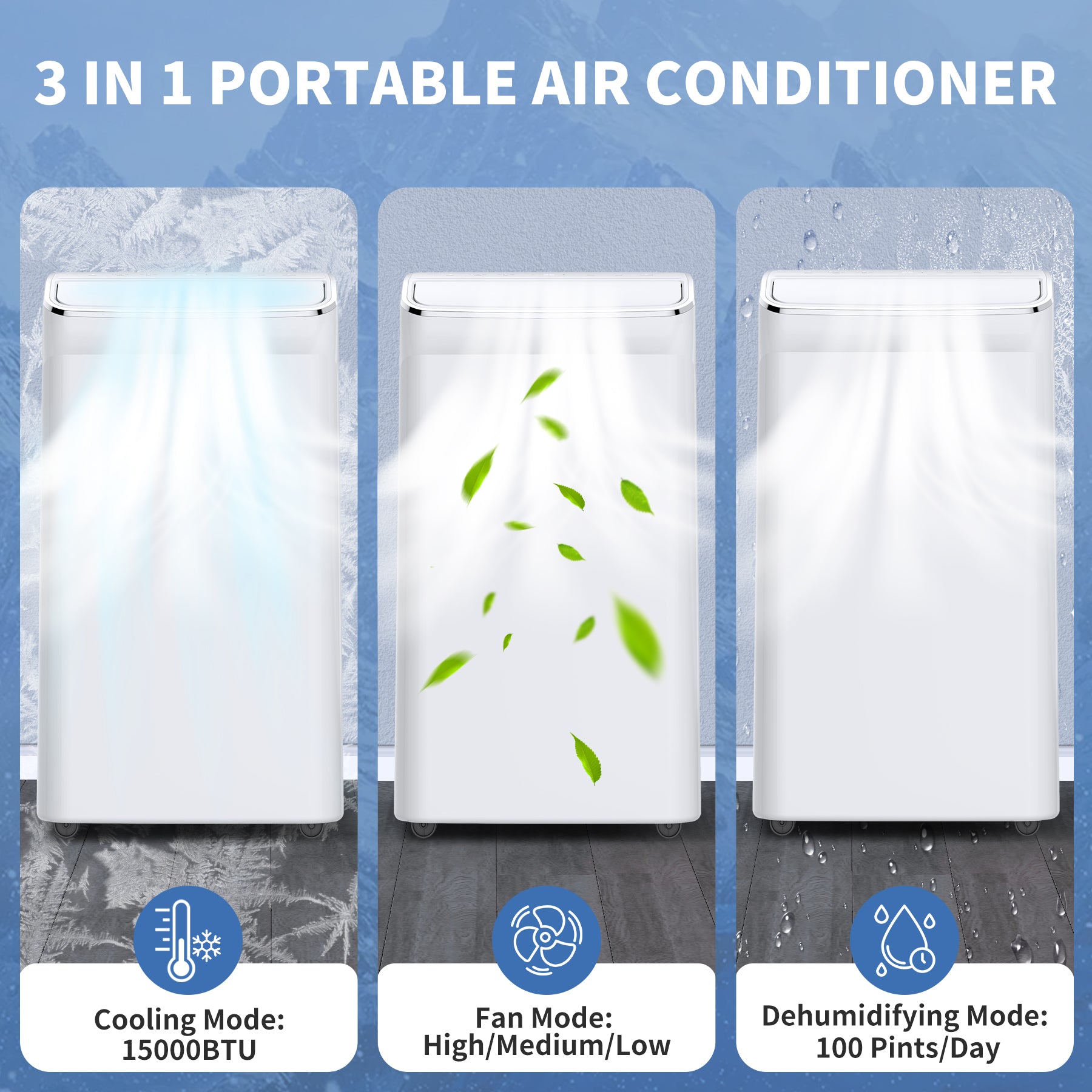 15,000 BTU Portable Air Conditioner, White
