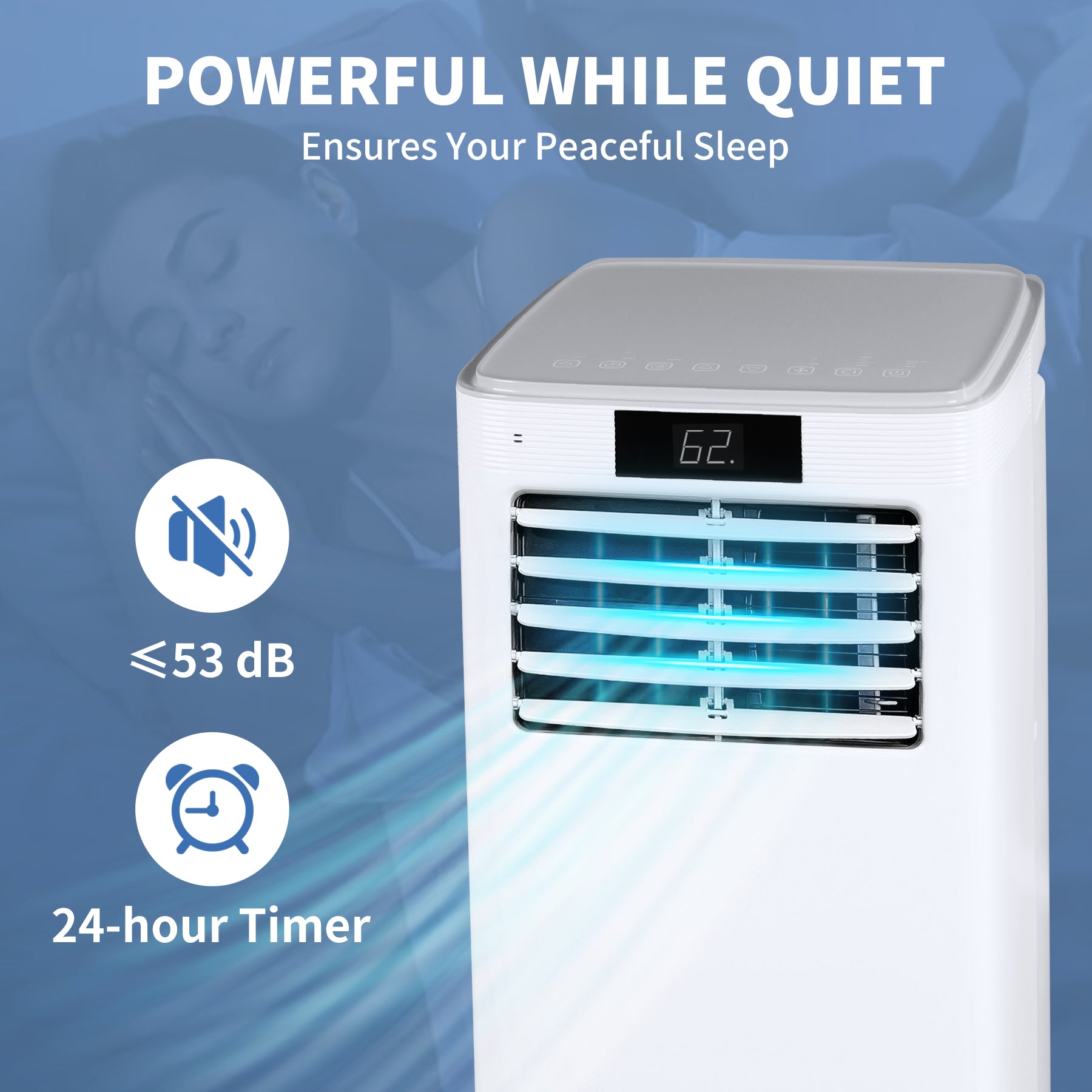 9,000 BTU Portable Air Conditioner, White