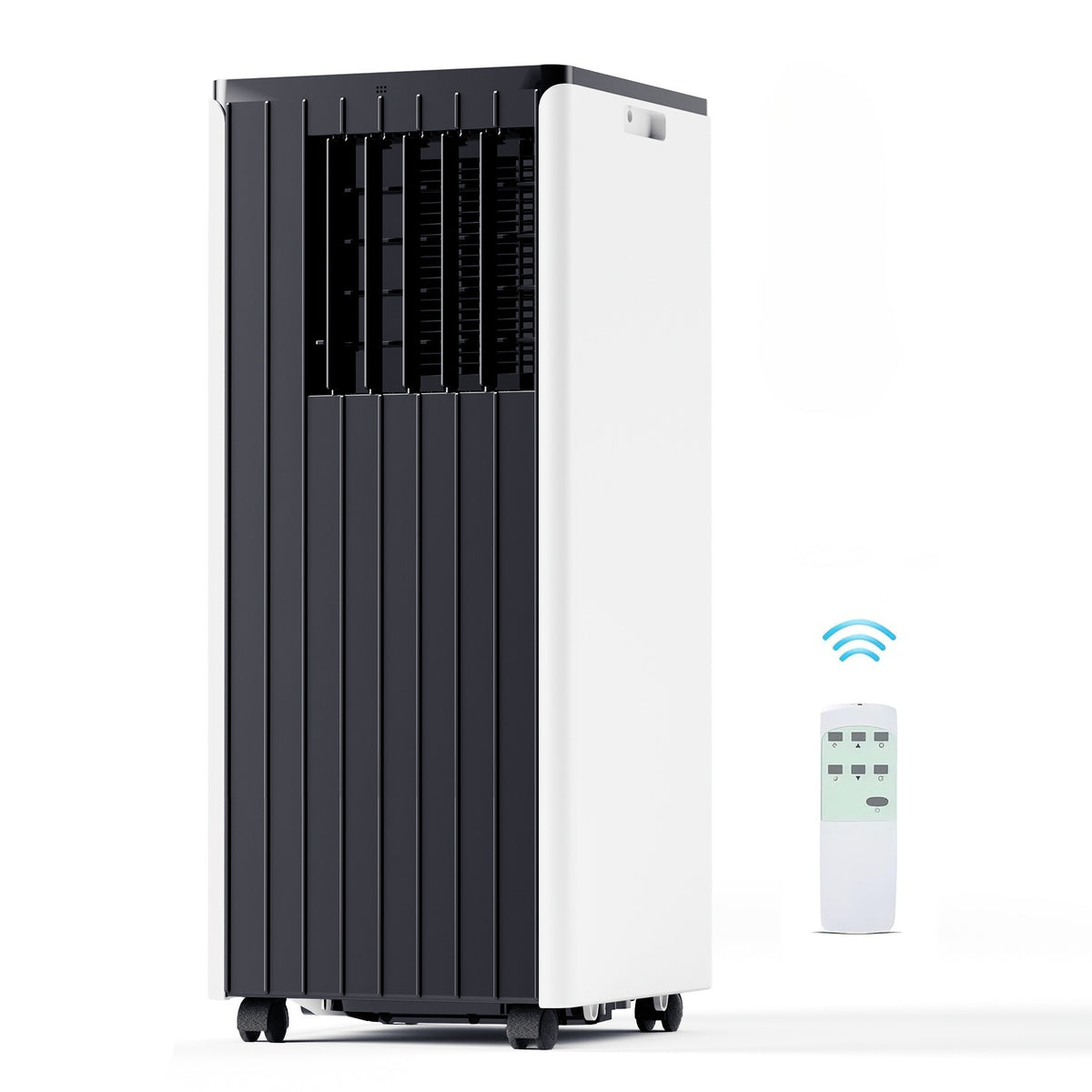 8,000 BTU Portable Air Conditioner, Black and White